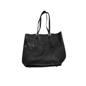 Black Pebbled Calfskin Leather Tote with Removable Inner Compartments Bag